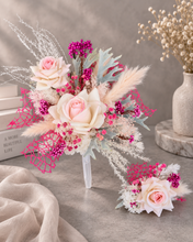 Load image into Gallery viewer, Everlasting flowers cake topper x 2 – Pink, fuchsia &amp; green
