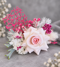 Load image into Gallery viewer, Everlasting flowers cake topper x 2 – Pink, fuchsia &amp; green
