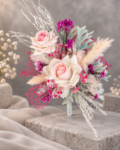 Load image into Gallery viewer, Everlasting flowers cake topper x 2 – Pink, fuchsia &amp; green
