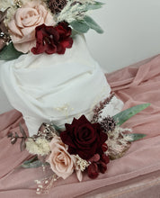 Load image into Gallery viewer, Double cake topper in blush pink &amp; burgundy colours
