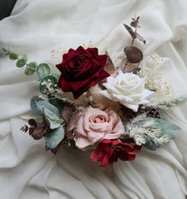 Load image into Gallery viewer, Double cake topper in blush pink &amp; burgundy colours
