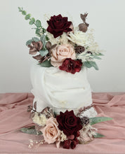 Load image into Gallery viewer, Double cake topper in blush pink &amp; burgundy colours
