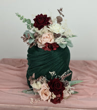 Load image into Gallery viewer, Double cake topper in blush pink &amp; burgundy colours
