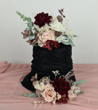 Load image into Gallery viewer, Double cake topper in blush pink &amp; burgundy colours

