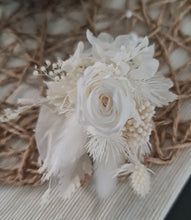 Load image into Gallery viewer, White buttonhole with mini preserved rose - Style 4
