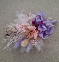 Load image into Gallery viewer, Blush pink &amp; purple everlasting flowers buttonhole
