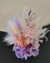 Load image into Gallery viewer, Blush pink &amp; purple everlasting flowers buttonhole
