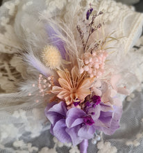 Load image into Gallery viewer, Blush pink &amp; purple everlasting flowers buttonhole
