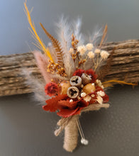 Load image into Gallery viewer, Rustic buttonhole with gum nuts &amp; stirlingia
