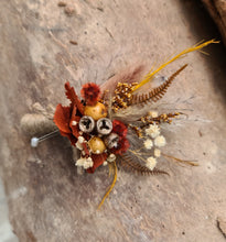 Load image into Gallery viewer, Rustic buttonhole with gum nuts &amp; stirlingia
