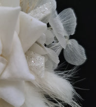 Load image into Gallery viewer, Everlasting flowers school formal / prom corsage - Milky white &amp; glitter
