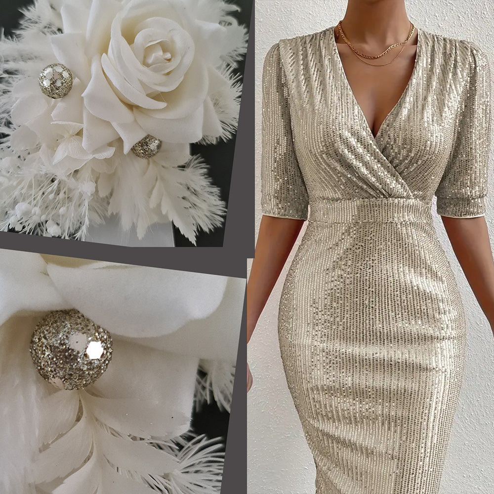 Everlasting flowers school formal / prom corsage – White & champagne gold