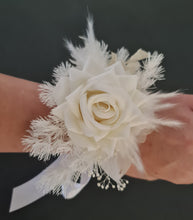 Load image into Gallery viewer, Milky white preserved flowers school formal corsage
