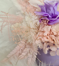 Load image into Gallery viewer, Pastel pink &amp; violet baby girl preserved flowers with lights
