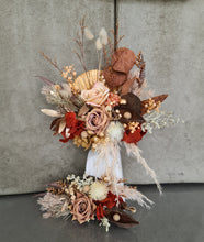 Load image into Gallery viewer, Double Everlasting flowers cake topper in rustic warm tones
