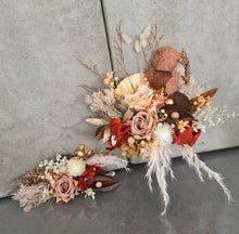 Load image into Gallery viewer, Double Everlasting flowers cake topper in rustic warm tones
