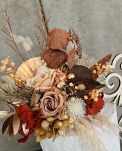 Load image into Gallery viewer, Double Everlasting flowers cake topper in rustic warm tones
