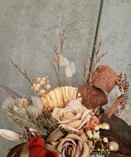 Load image into Gallery viewer, Double Everlasting flowers cake topper in rustic warm tones
