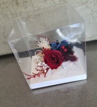 Load image into Gallery viewer, School formal / wedding corsage &amp; buttonhole burgundy, black &amp; navy blue
