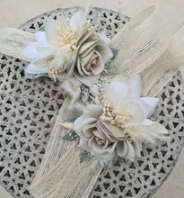 Load image into Gallery viewer, School formal / wedding corsage white &amp; sage green
