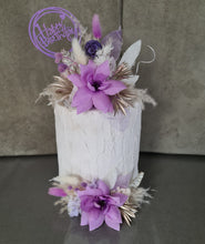 Load image into Gallery viewer, Everlasting flowers cake topper x 2 – Mauve, purple &amp; neutral
