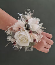 Load image into Gallery viewer, Everlasting School Formal / Wedding corsage - white, pink &amp; sage
