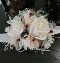 Load image into Gallery viewer, Everlasting School Formal / Wedding corsage - white, pink &amp; sage
