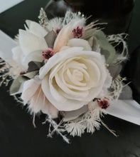Load image into Gallery viewer, Everlasting School Formal / Wedding corsage - white, pink &amp; sage
