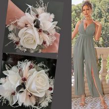 Load image into Gallery viewer, Everlasting School Formal / Wedding corsage - white, pink &amp; sage
