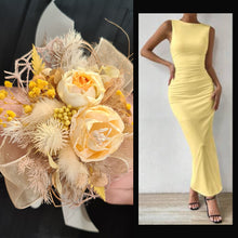 Load image into Gallery viewer, Everlasting flowers yellow corsage - School formal / Wedding
