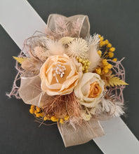Load image into Gallery viewer, Everlasting flowers yellow corsage - School formal / Wedding

