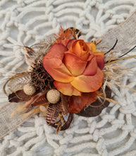 Load image into Gallery viewer, Everlasting flowers rustic orange corsage - School formal / Wedding
