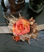 Load image into Gallery viewer, Everlasting flowers rustic orange corsage - School formal / Wedding
