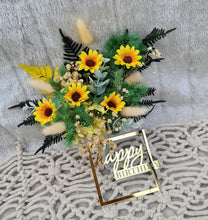 Load image into Gallery viewer, Everlasting flowers Sunflower cake topper - yellow/ green
