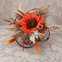 Load image into Gallery viewer, Everlasting flowers Sunflower cake topper - rustic orange
