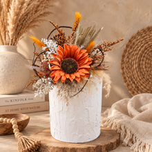 Load image into Gallery viewer, Everlasting flowers Sunflower cake topper - rustic orange
