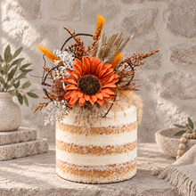 Load image into Gallery viewer, Everlasting flowers Sunflower cake topper - rustic orange
