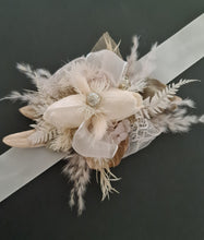 Load image into Gallery viewer, Everlasting flowers neutral &amp; champagne gold corsage w tulip - wedding, school formal
