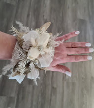 Load image into Gallery viewer, Everlasting flowers neutral &amp; champagne gold corsage w tulip - wedding, school formal
