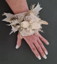 Load image into Gallery viewer, Everlasting flowers neutral &amp; champagne gold corsage w tulip - wedding, school formal
