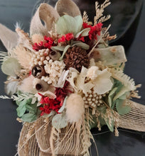 Load image into Gallery viewer, Wildflowers green / red preserved corsage - School formal / wedding
