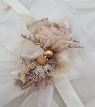 Load image into Gallery viewer, Fully preserved nude corsage &amp; hair comb with peony&#39;s - School formal / Wedding
