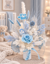 Load image into Gallery viewer, Gorgeous It's A Boy - baby boy preserved welcome flowers
