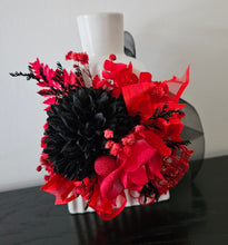 Load image into Gallery viewer, Everlasting flowers black &amp; red corsage - School formal / Wedding
