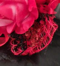 Load image into Gallery viewer, Everlasting flowers black &amp; red corsage - School formal / Wedding

