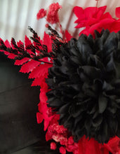 Load image into Gallery viewer, Everlasting flowers black &amp; red corsage - School formal / Wedding
