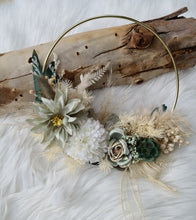 Load image into Gallery viewer, Everlasting flowers Wedding hoop green &amp; neutral - flower girl / bridesmaid
