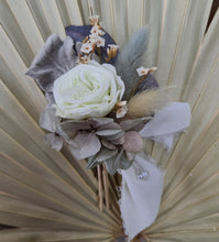 Load image into Gallery viewer, Groom&#39;s mini preserved peony buttonhole - sage green - wedding
