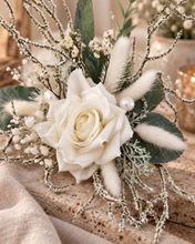 Load image into Gallery viewer, Frosty green &amp; white / neutral double everlasting flowers cake topper
