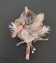 Load image into Gallery viewer, Fancy VB beer bottle buttonhole - Wedding, groom, groomsmen, school formal
